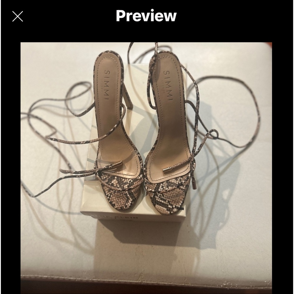 Simmi snake skin heels